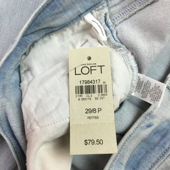 Ann Taylor Loft Womens 29/8 Petite Modern Straight Jeans Light Wash Cotton Blend - Picture 13 of 15